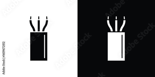 Electric cable icon. Vector illustration. Flat design.