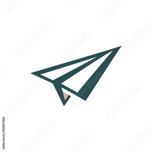 A sleek paper airplane soaring through a clear blue sky, symbolizing freedom and creativity