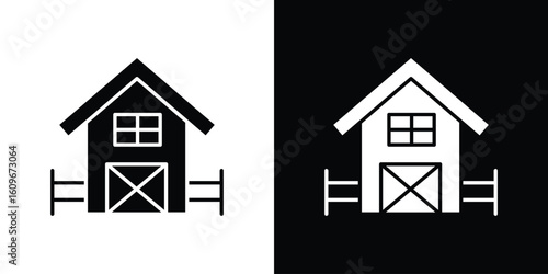 Farm icon. Vector illustration. Flat design.