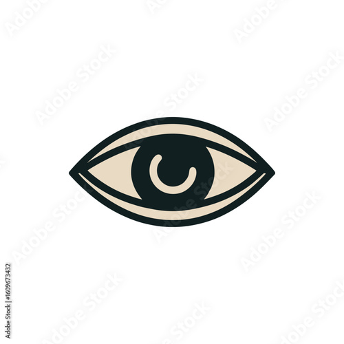 Minimalist illustration of an eye symbolizing vision and perception against a simple background