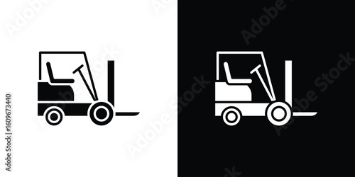 Forklift icon. Vector illustration. Flat design.
