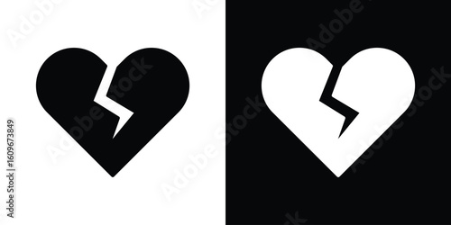Heart Crack icon. Vector illustration. Flat design.