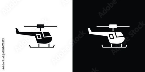 Helicopter icon. Vector illustration. Flat design.