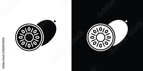 Kiwi icon. Vector illustration. Flat design.