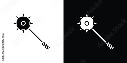 Mace icon. Vector illustration. Flat design.