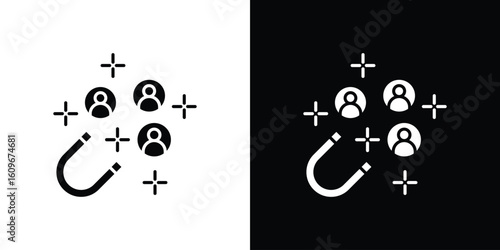 Magnet user icon. Vector illustration. Flat design.