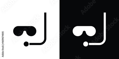 Mask snorkel icon. Vector illustration. Flat design.