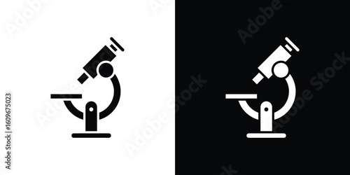 Microscope icon. Vector illustration. Flat design.