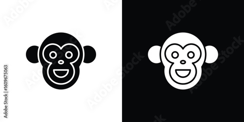 Monkey icon. Vector illustration. Flat design.