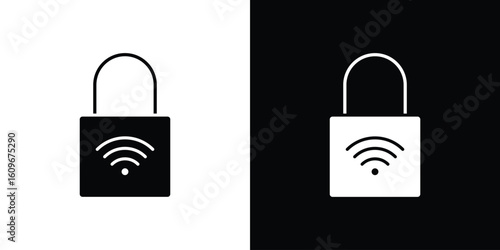 Nfc lock icon. Vector illustration. Flat design.