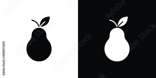 Pear icon. Vector illustration. Flat design.