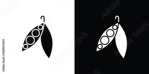 Peapod icon. Vector illustration. Flat design.