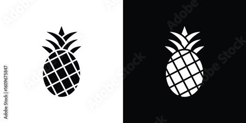 Pineapple icon. Vector illustration. Flat design.