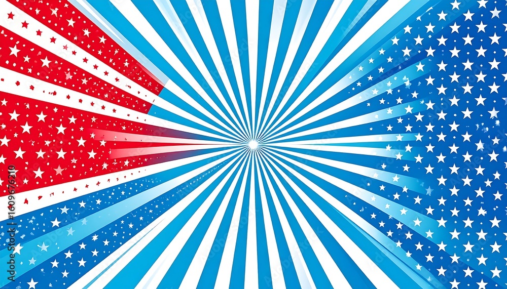 Fototapeta premium Patriotic radial burst background