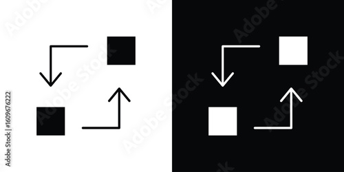 Replace icon. Vector illustration. Flat design.