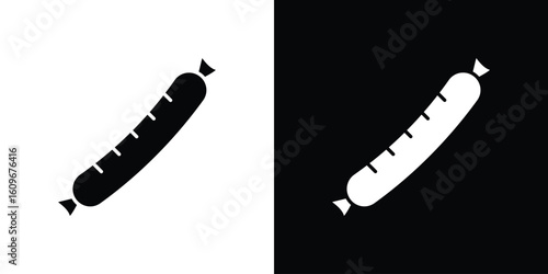 Sausage icon. Vector illustration. Flat design.