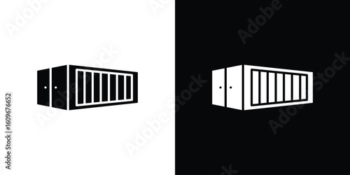 Shipping Container icon. Vector illustration. Flat design.