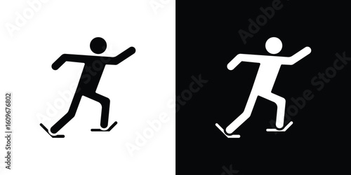 Skating icon. Vector illustration. Flat design.