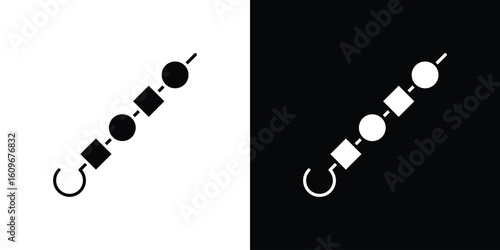 Skewer icon. Vector illustration. Flat design.