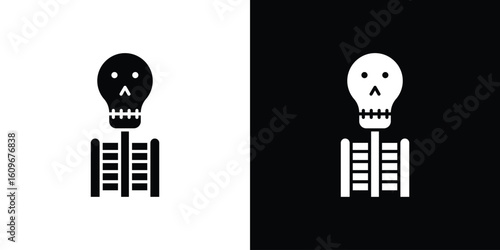 Skeleton icon. Vector illustration. Flat design.