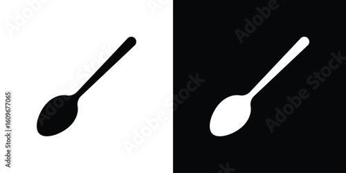 Spoon icon. Vector illustration. Flat design.