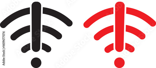 No wifi signal icons set symbol. wifi internet connection, wireless problem icons sign, Internet service network icons on symbol,,
