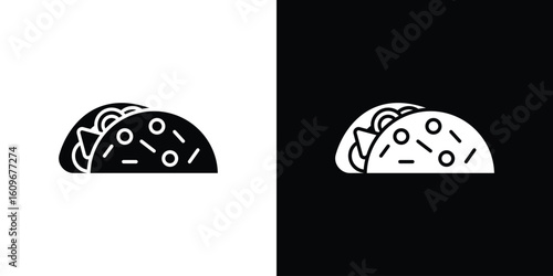 Taco icon. Vector illustration. Flat design.