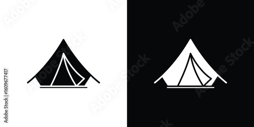 Tent icon. Vector illustration. Flat design.