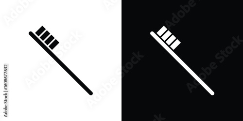 Toothbrush icon. Vector illustration. Flat design.