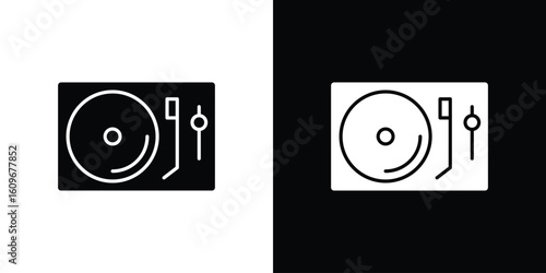 Turntable icon. Vector illustration. Flat design.