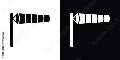 Windsock icon. Vector illustration. Flat design.
