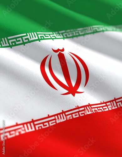 Close-up of an Iranian flag waving