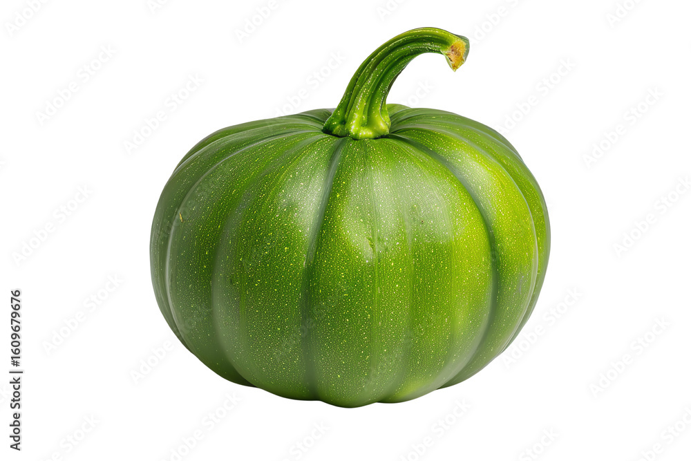 Fresh green pumpkin with smooth skin, isolated on a white background. Fresh green pumpkin with smooth skin, isolated on a white background.