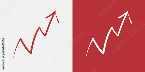 赤い手書きの矢印アイコン