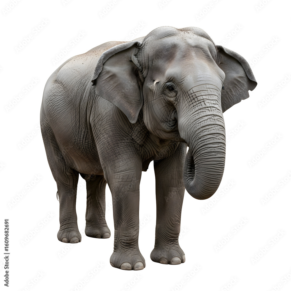 Obraz premium Elephant on black background studio shot