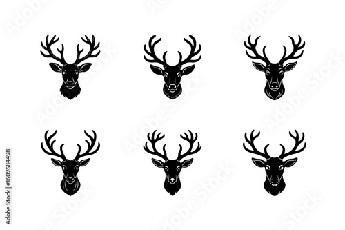 reindeer head with antlers vector illustration