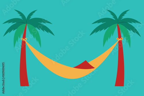 hammock between swaying palms