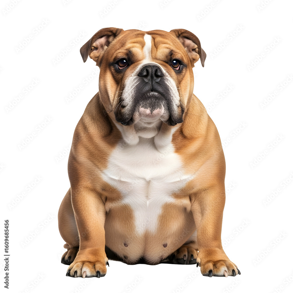 Obraz premium English bulldog portrait against black background