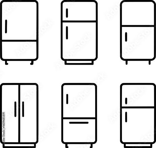 Fridge Outline Icon Collection for Adobe Stock 