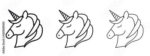 Alicorn icon linear style sign for mobile concept and web design.