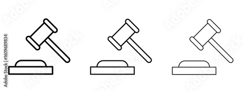 Auction icon linear style sign for mobile concept and web design.