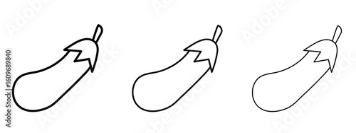 Aubergine icon linear style sign for mobile concept and web design.