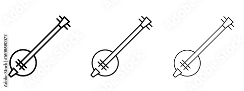 Banjo icon linear style sign for mobile concept and web design.