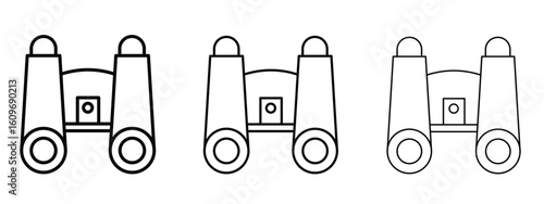 Binoculars icon linear style sign for mobile concept and web design.