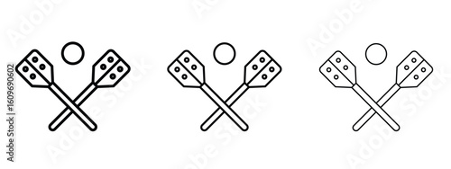 Broom-ball icon linear style sign for mobile concept and web design.