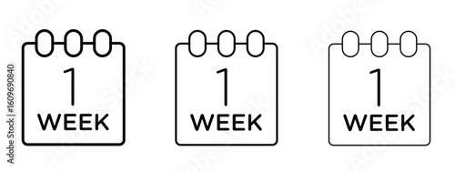 Calendar week icon linear style sign for mobile concept and web design.