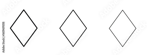 Card-diamond icon linear style sign for mobile concept and web design.