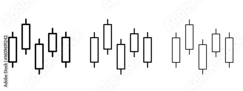 Chart candlestick icon linear style sign for mobile concept and web design.
