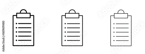 Clipboard icon linear style sign for mobile concept and web design.