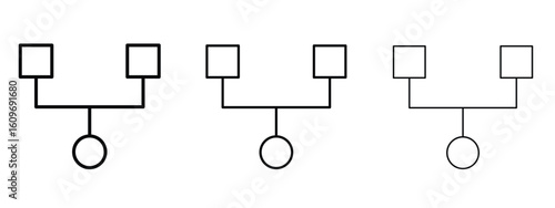 Code Fork icon linear style sign for mobile concept and web design.